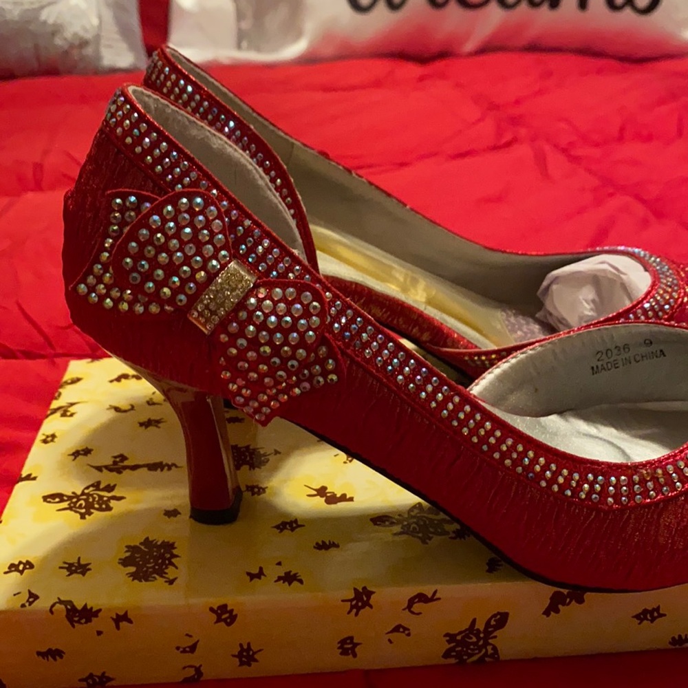 Bedazzled Red Pumps